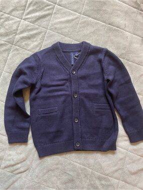 Janie and Jack Navy V-Neck Button Cardigan NWT